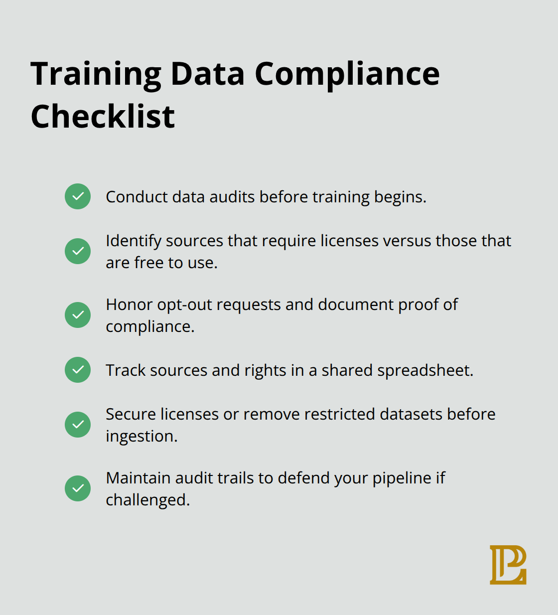 Checklist of practical steps U.S. companies use to reduce AI training data legal risk - ai and intellectual property