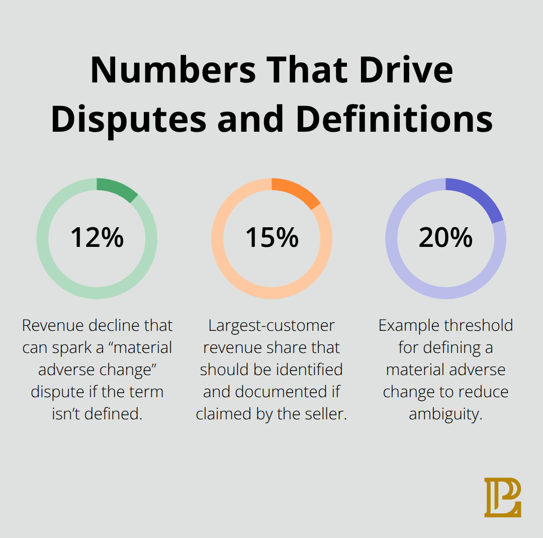 Key percentages in California M&A contracts that often trigger disputes or require clear definitions