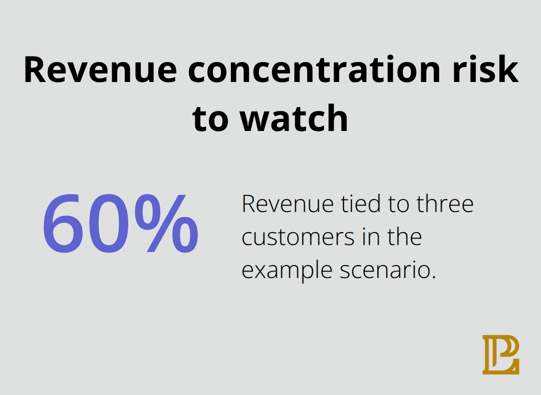 Share of revenue from a few customers