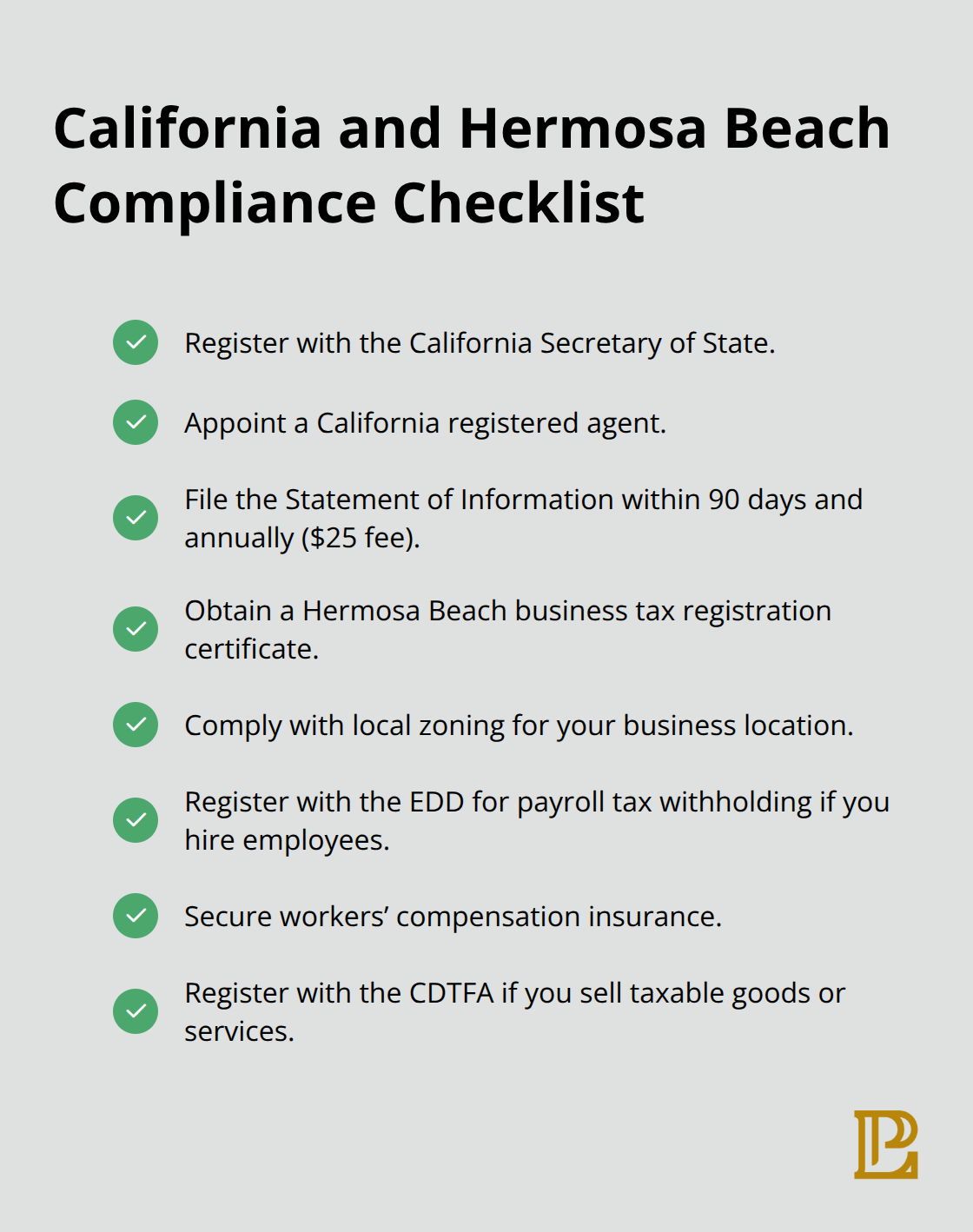 Required registrations and filings for new businesses operating in Hermosa Beach, California - Hermosa Beach corporate formation
