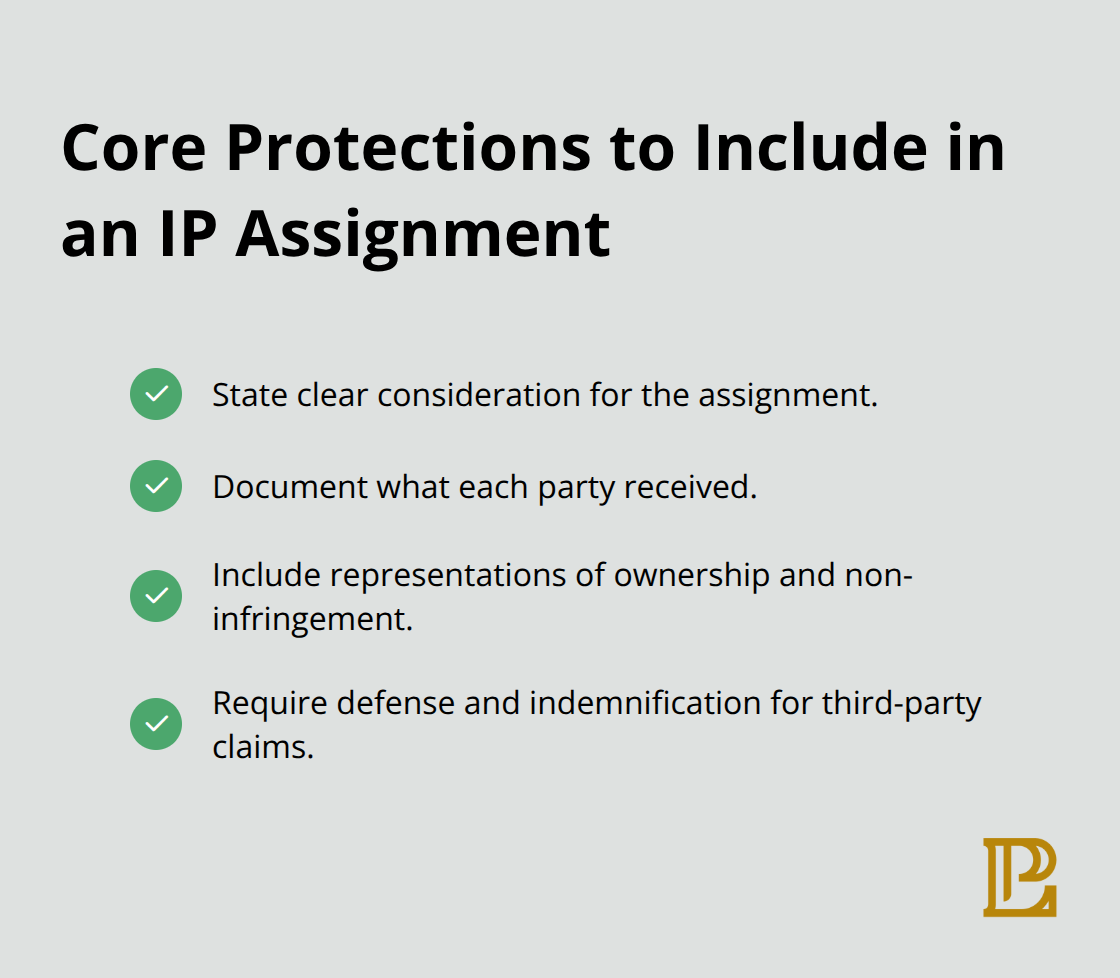 Checklist of essential protections every U.S. IP assignment agreement should include. - intellectual property assignment agreement