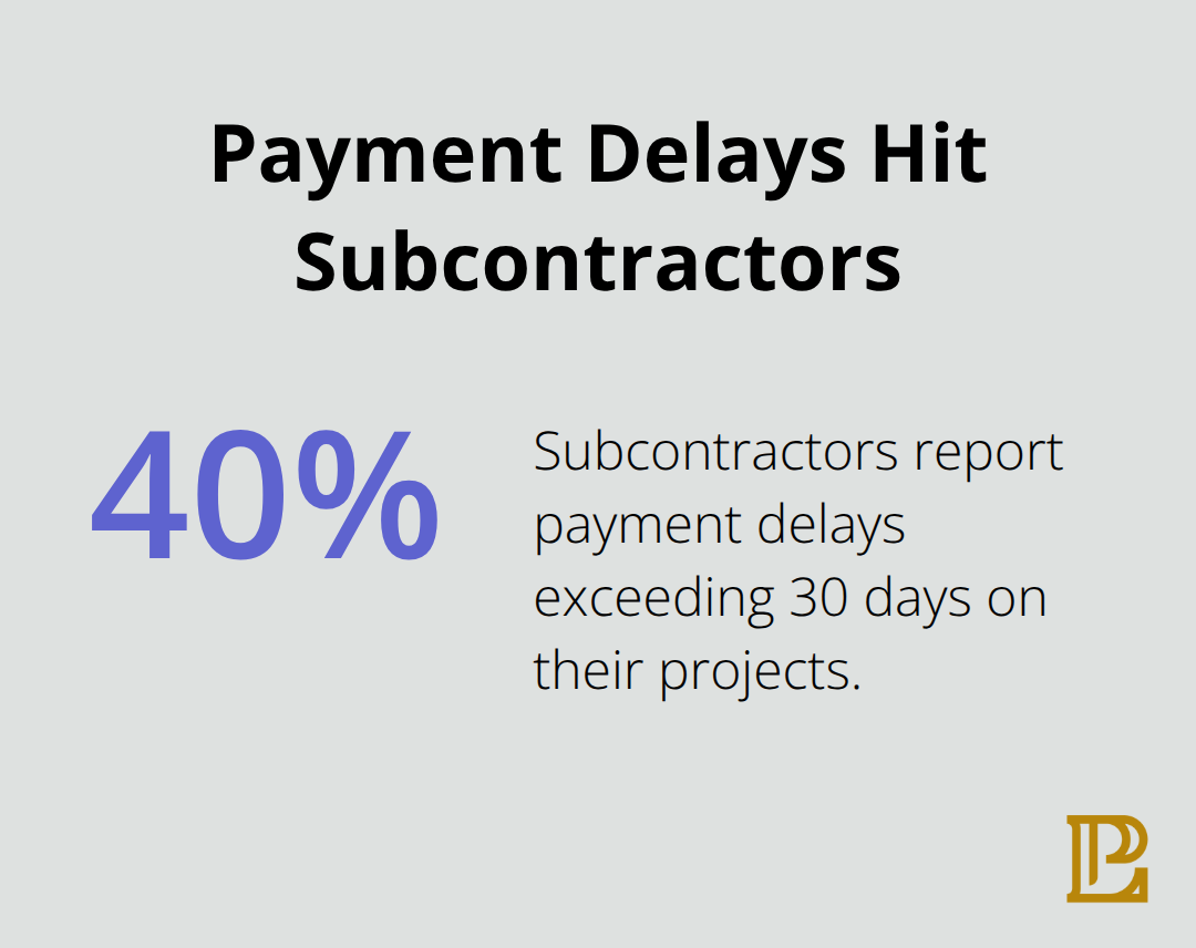 Share of U.S. subcontractors experiencing payment delays over 30 days